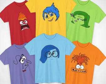 Camisetas de personajes de Inside Out 2, disfraces de Halloween, camiseta a juego para grupos familiares de Disney Inside Out, camiseta de viaje a Disneyworld para niños adultos