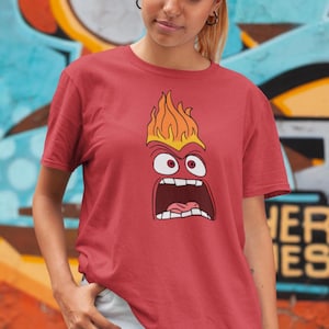 Inside Out 2 Anger Kid Tshirt, Halloween Oversized Shirt, Disney Matching Family Tshirts, Adult Inside Out Character Shirts Costume