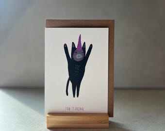 Funny Cat Birthday Card | Sarcastic Paw-ty Animal Greetings