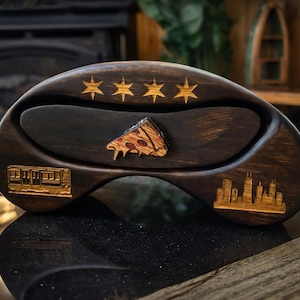 Chicago Bean houten kist met pizzaknop en hotdoglade