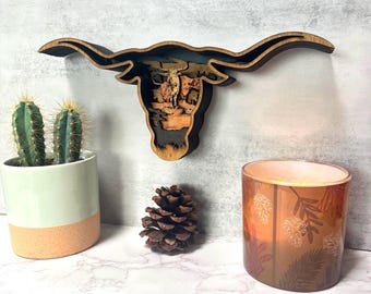 3D Wooden American Longhorns