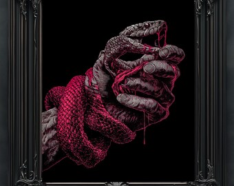 Trust Issues Snake Print | Gothic Horror Art