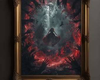 Lámina de terror HELLBOUND / Decoración gótica para el hogar, arte oscuro