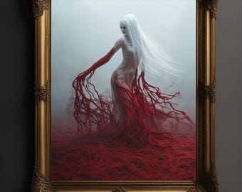 Blutgesang Sirene Gothic Horror Kunstdruck | Makaber Wohnkultur