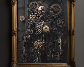 Stampa orologio da corpo / Horror gotico, decorazioni macabre per la casa