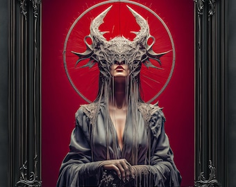 High Priestess Horror Art Print | Gothic Home Decor