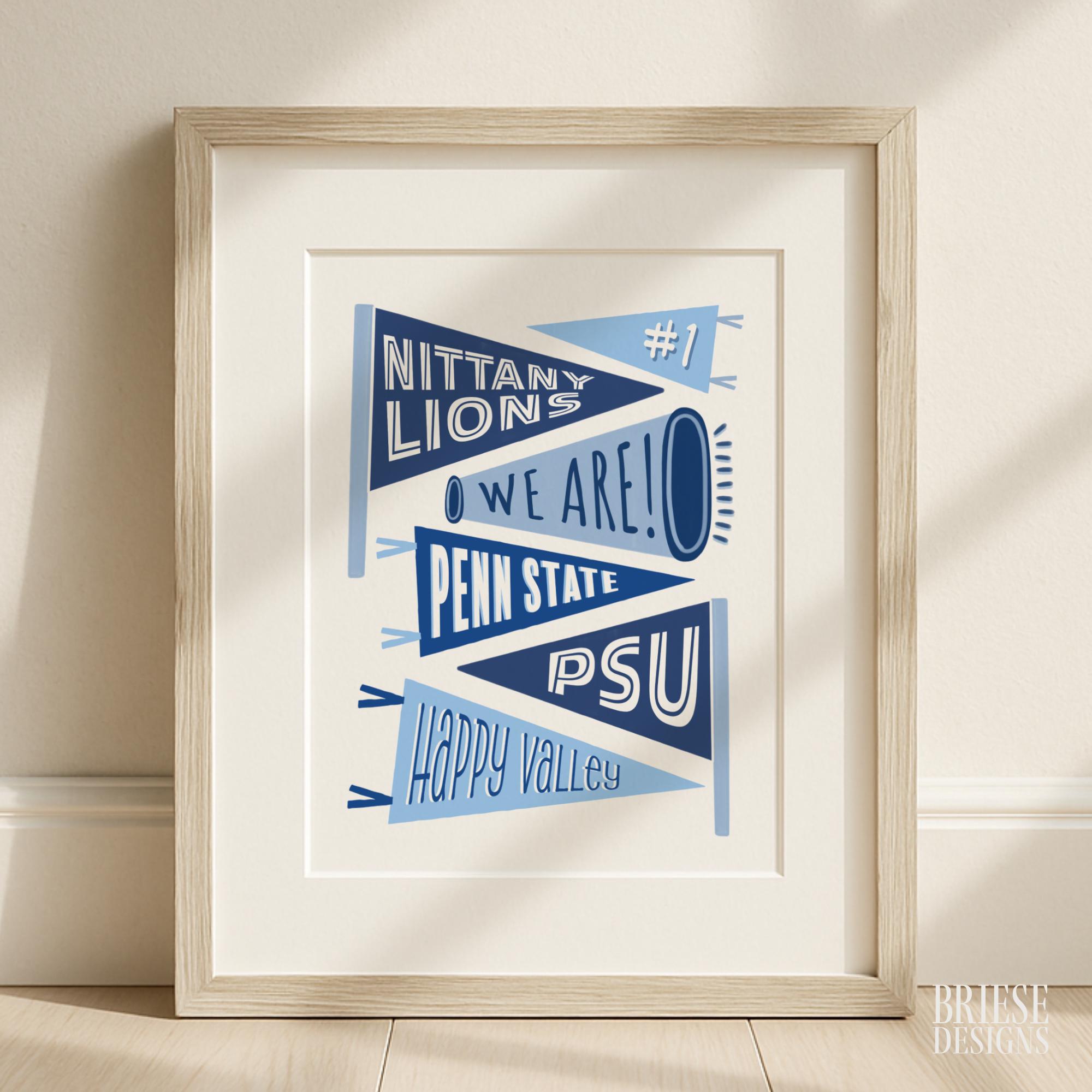 Penn State Nittany Lions Framed Flag | PSU Wall Art