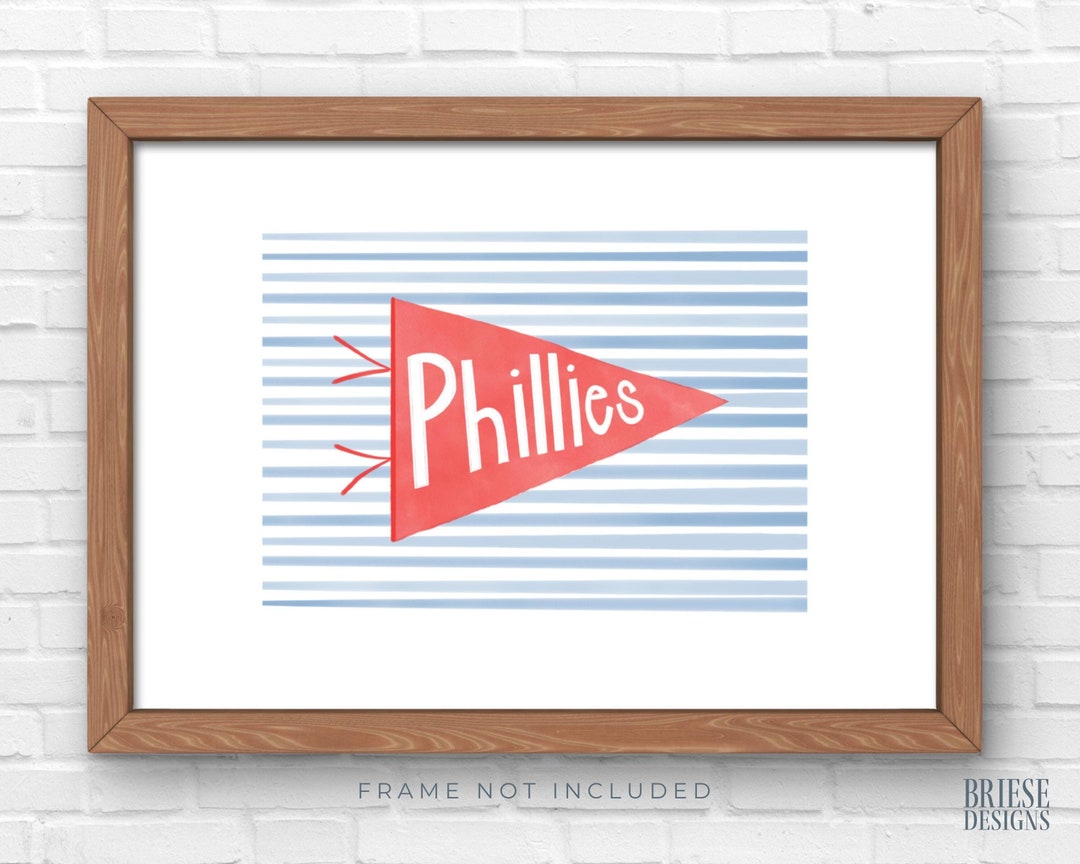 PRINT Philadelphia Phillies Pennant Flag Art 5x7 - Etsy