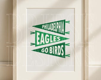 Philly Football Inspired Pennant Flags Poster | Philadelphia Art | Digital Download | BrieseDesigns