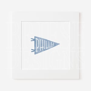 Philly Pennant Flag Print | Philadelphia Art | BrieseDesigns