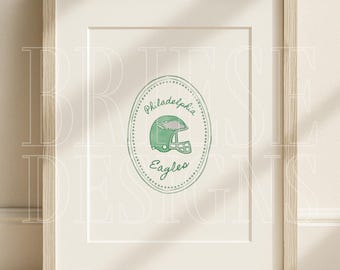 Philly Football Inspired Helmet Poster | Philadelphia Art | Digital Download | BrieseDesigns