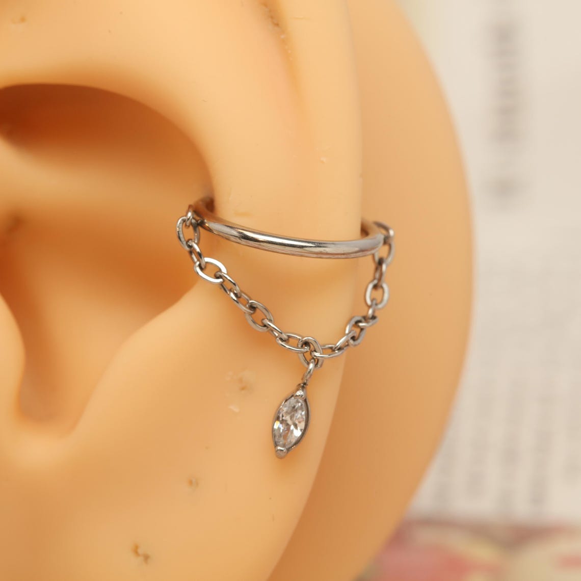 Dangle Rook Earring Dangle Hoop Earring Piercing Jewelry 16G Surgical Steel Daith Earrings ...