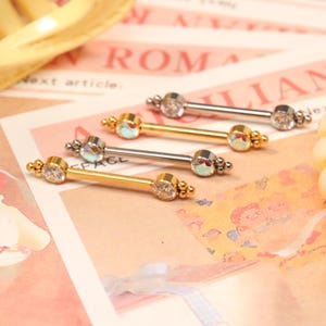 14G 14mm Nipple Rings Nipple Bar Titanium Internally Threaded -14G, Industrial ,Barbell, 1 Pair