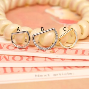 16G 18G D Shape Septum Daith Jewelry Hinged Segment Nose Ring Hoop Helix Earring •Rook Piercing 316L Surgical Steel