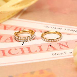 Pearl Conch Piercing Jewelry Clicker Hoop Piercing Rings Surgical Steel 16g  Earrings, Lip Rings, Helix, Rook