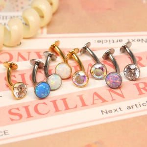 8/10/12/14mm Belly Button Ring G23 Titanium 14G Belly Piercing Internally Threaded Curved Navel Barbell