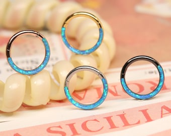 Blauer Opal Conch Tragus Piercing Schmuck 316L Chirurgenstahl Nasenring, Knorpel, Daith, Helix, Ohrring