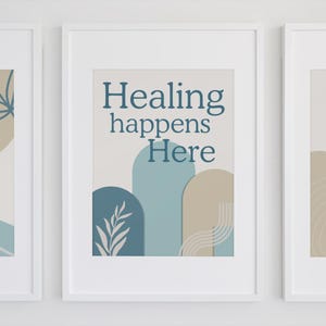 Set of 3 therapy wall art, inspirational wall art, modern prints wall art, minimalist wall art set of 3, therapy wall decor, healing art