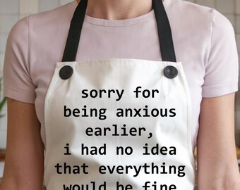 Anxiety Apron, Having a Mental Bakedown, Hang On Let Me Overthink This, Funny Neurodivergent Gift, Overthinker, ADHD Autism Cooking Gift
