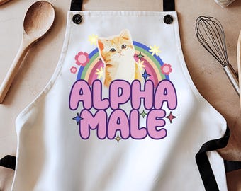 Aprons for men, alpha male apron, male friend gift, weirdcore gift, funny aprons, dad grilling apron, dad apron, bbq apron, apron for dad