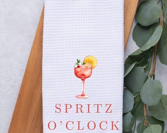 Aperol spritz tea towel, margs, espresso martini, tini time kitchen, hostess gift for women, espresso martini gift, dirty martini, dishtowel