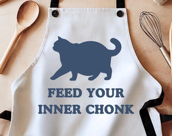 Cat apron, chonk apron, funny aprons, cat gift, baking lover gifts, cute apron, housewife apron, aprons for women, aprons for men, cooking