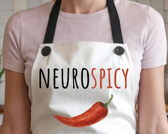 Neurospicy Apron, Having a Mental Bakedown, Funny Neurodivergent Kitchen Apron, ADHD Autism Pride Gift, Quirky Cooking Humor, mental health