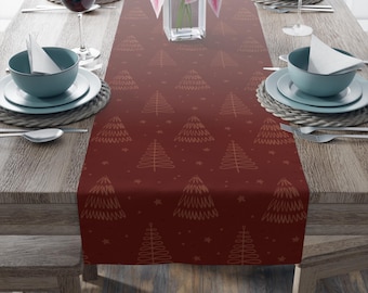 Christmas table runner, holiday table runner, Christmas decor indoor, Christmas trees, winter decor, hostess gift for women, holiday decor