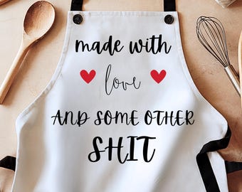 Housewife apron, inappropriate apron, funny apron, baking gift, aprons for women, apron for men, novelty apron, made with love, kitchen gift