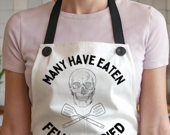 Chef skeleton apron, funny baking apron, Halloween apron, Halloween gift, murderino, trick or treat, skull gifts, spooky season, funny apron