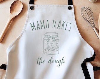 Cute apron, sourdough apron, sourdough gifts, mama makes the dough apron, baking lover gifts, funny aprons, bakers apron, aprons for women