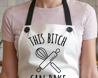 Housewife apron, this bitch can bake apron, inappropriate apron, funny aprons, baking gift, aprons for women, novelty apron, friend gifts