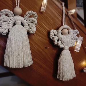 Macrame Angels, Christmas decorations, Angel art, Macrame Fairy, Hanging deco, Holiday decoration