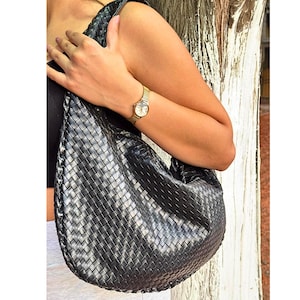 Hand Woven Leather Shoulder Bag: Everyday Fashion, Women&#39;s Crossbody Shoulder Purse