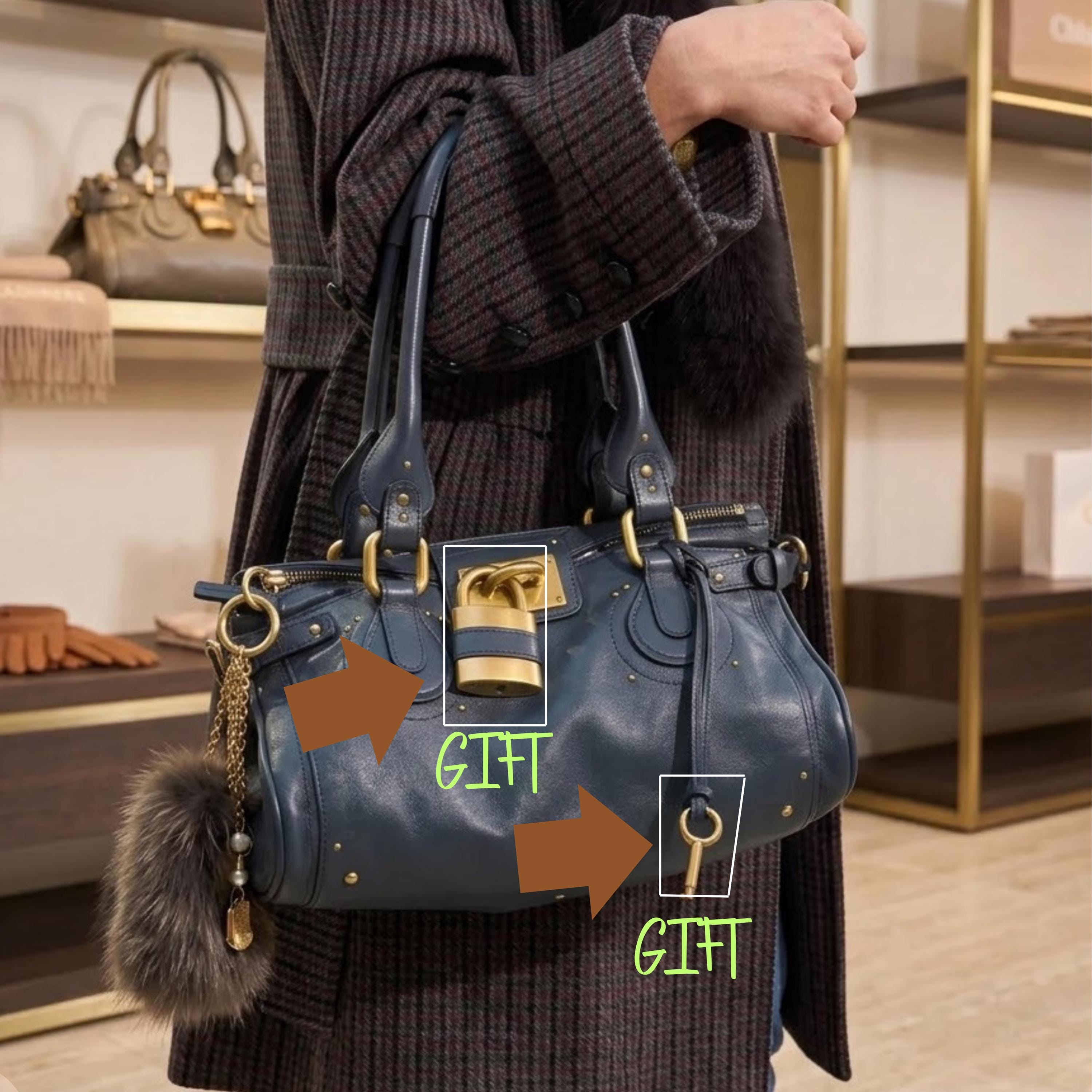 Chloé クロエ ショルダーバッグ バーガンディ ゴールド金具 イタリア製 