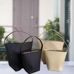 Genuine Leather Tote Bag, Minimal Bucket Bag for Women, Elegant Shoulder Bag, Lady&#39;s Underarm Bag