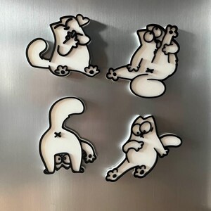 Lustige Katzen Magnete - 10 Stück Set, 3D Gedruckt, Süß & Einzigartige Kühlschrank Magnete, Katzen Liebhaber Geschenk, Dekorative Küche Magneten, Cartoon Katzen 8 x 5 cm