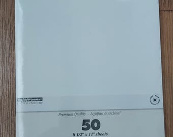 The Paper Company 8 1/2" x 11" White Card Stock 50 Sheets