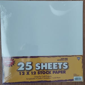 Carta bianca da 12" x 12" 25 fogli