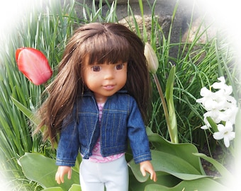 14 inch Doll Clothes  will fit Dolls like  Wellie Wishers - Jean Jacket -  Top
