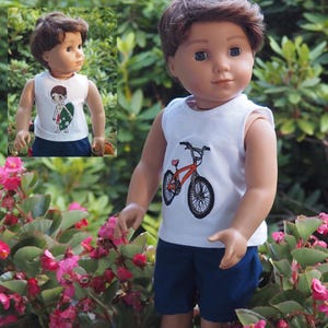 18&quot; Doll Clothes will fit American Girl Doll Boy Doll Outfit Shorts and Tank Tops choices