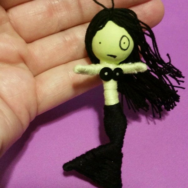 Zoe the Zombie Mermaid Artdoll Ornament by Shelley