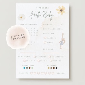 Carte de conseils pour la fête de naissance