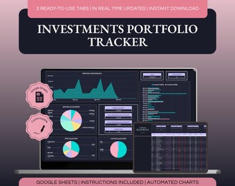 Investment Tracker Spreadsheet Google Sheets Stock Portfolio Tracker Crypto Investment Tracker Personal Finance Dashboard Trading Journal
