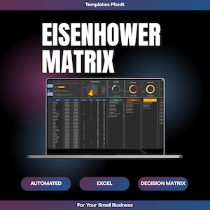 Eisenhower Matrix Task Tracker Excel Template - Project Management, To-Do List, Assignment Tracker Business Tracker, Excel Planner, To Do