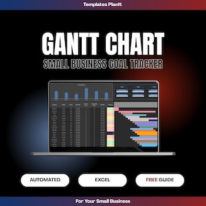 Excel Gantt Chart Template Small Business Project Planner Task Tracker Project Management To Do List Spreadsheet Automated Excel Planner