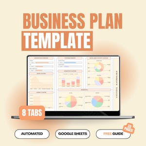 Modèle de plan d'affaires Google Sheets, modèle de planification pour petite entreprise, feuille de calcul de planification de démarrage, feuille de calcul de planification de stratégie marketing, budget