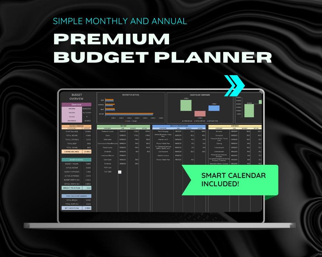 Easy Budget Tool Easy Budget Planner Excel Template Monthly Tracker Financial Planner ...