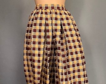 Custom Made Costume Knickers - Gold and Brown Checkered Harem/Circus Clown Pants - w26"