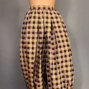 Custom Made Costume Knickers - Gold and Brown Checkered Harem/Circus Clown Pants - w26"